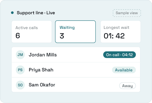 Live Call and Queue Visibility
